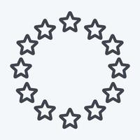 Icon EU Stars. related to Stars symbol. line style. simple design editable. simple illustration. simple vector icons