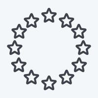 icono de estrellas de la UE. relacionado con el símbolo de las estrellas. estilo de línea diseño simple editable. ilustración sencilla. iconos vectoriales simples vector