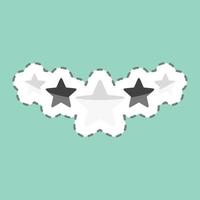 Sticker line cut Five Stars Rating. related to Stars symbol. simple design editable. simple illustration. simple vector icons
