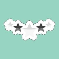 línea de etiqueta cortada calificación de cinco estrellas. relacionado con el símbolo de las estrellas. diseño simple editable. ilustración sencilla. iconos vectoriales simples vector