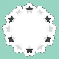 Sticker line cut EU Stars. related to Stars symbol. simple design editable. simple illustration. simple vector icons
