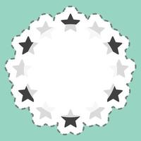 pegatina línea cortada estrellas de la ue. relacionado con el símbolo de las estrellas. diseño simple editable. ilustración sencilla. iconos vectoriales simples vector