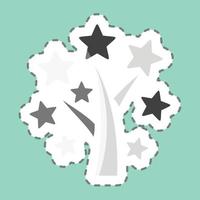 Sticker line cut Tree of Stars. related to Stars symbol. simple design editable. simple illustration. simple vector icons