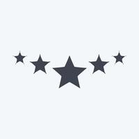 Icon Five Stars Rating. related to Stars symbol. glyph style. simple design editable. simple illustration. simple vector icons