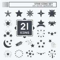 conjunto de iconos estrellas. relacionado con el símbolo de las estrellas. estilo de glifo. diseño simple editable. ilustración sencilla. iconos vectoriales simples vector