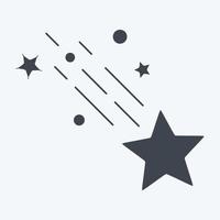 icono de estrella fugaz. relacionado con el símbolo de las estrellas. estilo de glifo. diseño simple editable. ilustración sencilla. iconos vectoriales simples vector