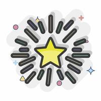 Icon Star with Rays. related to Stars symbol. Comic Style. simple design editable. simple illustration. simple vector icons