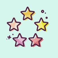 icono de cinco estrellas. relacionado con el símbolo de las estrellas. estilo mbe. diseño simple editable. ilustración sencilla. iconos vectoriales simples vector