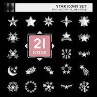 conjunto de iconos estrellas. relacionado con el símbolo de las estrellas. estilo brillante. diseño simple editable. ilustración sencilla. iconos vectoriales simples vector