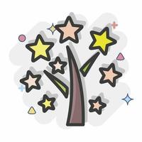 árbol de iconos de estrellas. relacionado con el símbolo de las estrellas. estilo cómico diseño simple editable. ilustración sencilla. iconos vectoriales simples vector