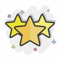 icono de tres estrellas. relacionado con el símbolo de las estrellas. estilo cómico diseño simple editable. ilustración sencilla. iconos vectoriales simples vector