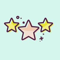 icono 3 estrellas. relacionado con el símbolo de las estrellas. estilo mbe. diseño simple editable. ilustración sencilla. iconos vectoriales simples vector