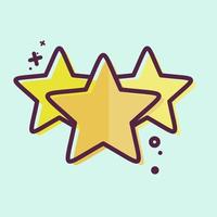 icono de tres estrellas. relacionado con el símbolo de las estrellas. estilo mbe. diseño simple editable. ilustración sencilla. iconos vectoriales simples vector