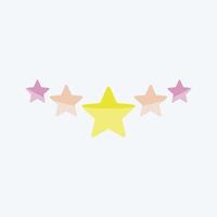 Icon Five Stars Rating. related to Stars symbol. flat style. simple design editable. simple illustration. simple vector icons