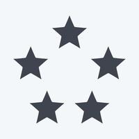 Icon Five Stars. related to Stars symbol. glyph style. simple design editable. simple illustration. simple vector icons