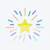 estrella de icono con rayos. relacionado con el símbolo de las estrellas. estilo plano diseño simple editable. ilustración sencilla. iconos vectoriales simples vector