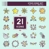 conjunto de iconos estrellas. relacionado con el símbolo de las estrellas. estilo mbe. diseño simple editable. ilustración sencilla. iconos vectoriales simples vector