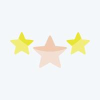 icono 3 estrellas. relacionado con el símbolo de las estrellas. estilo plano diseño simple editable. ilustración sencilla. iconos vectoriales simples vector