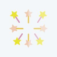 fuegos artificiales de icono. relacionado con el símbolo de las estrellas. estilo plano diseño simple editable. ilustración sencilla. iconos vectoriales simples vector