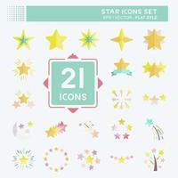 conjunto de iconos estrellas. relacionado con el símbolo de las estrellas. estilo plano diseño simple editable. ilustración sencilla. iconos vectoriales simples vector