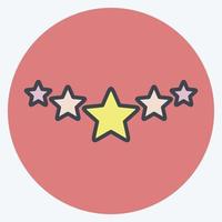 Icon Five Stars Rating. related to Stars symbol. color mate style. simple design editable. simple illustration. simple vector icons