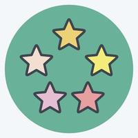 Icon Five Stars. related to Stars symbol. color mate style. simple design editable. simple illustration. simple vector icons