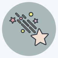 icono de estrella fugaz. relacionado con el símbolo de las estrellas. estilo compañero de color. diseño simple editable. ilustración sencilla. iconos vectoriales simples vector