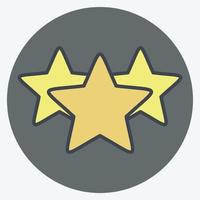 Icon Three Stars. related to Stars symbol. color mate style. simple design editable. simple illustration. simple vector icons
