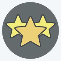 icono de tres estrellas. relacionado con el símbolo de las estrellas. estilo compañero de color. diseño simple editable. ilustración sencilla. iconos vectoriales simples vector