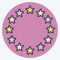 icono de estrellas de la UE. relacionado con el símbolo de las estrellas. estilo compañero de color. diseño simple editable. ilustración sencilla. iconos vectoriales simples vector