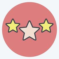 Icon 3 Stars. related to Stars symbol. color mate style. simple design editable. simple illustration. simple vector icons
