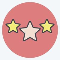 icono 3 estrellas. relacionado con el símbolo de las estrellas. estilo compañero de color. diseño simple editable. ilustración sencilla. iconos vectoriales simples vector