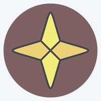 icono de estrellas de cuatro puntas. relacionado con el símbolo de las estrellas. estilo compañero de color. diseño simple editable. ilustración sencilla. iconos vectoriales simples vector