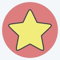 icono estrella 2. relacionado con el símbolo de las estrellas. estilo compañero de color. diseño simple editable. ilustración sencilla. iconos vectoriales simples vector