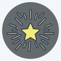 estrella de icono con rayos. relacionado con el símbolo de las estrellas. estilo compañero de color. diseño simple editable. ilustración sencilla. iconos vectoriales simples vector