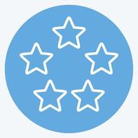 icono de cinco estrellas. relacionado con el símbolo de las estrellas. estilo de ojos azules. diseño simple editable. ilustración sencilla. iconos vectoriales simples vector