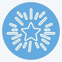 estrella de icono con rayos. relacionado con el símbolo de las estrellas. estilo de ojos azules. diseño simple editable. ilustración sencilla. iconos vectoriales simples vector