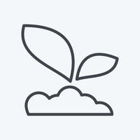 Icon Sprout 2. related to Flora symbol. line style. simple illustration. plant. Oak. leaf. rose vector