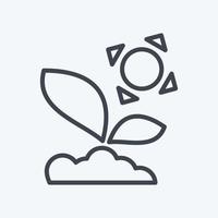 Icon Sprout 3. related to Flora symbol. line style. simple illustration. plant. Oak. leaf. rose vector