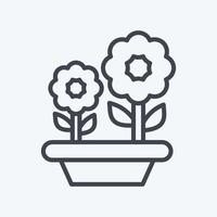 Icon Flowers. related to Flora symbol. line style. simple illustration. plant. Oak. leaf. rose vector