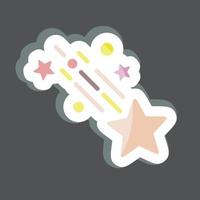 pegatina estrella fugaz. relacionado con el símbolo de las estrellas. diseño simple editable. ilustración sencilla. iconos vectoriales simples vector