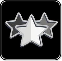 icono de tres estrellas. relacionado con el símbolo de las estrellas. estilo brillante. diseño simple editable. ilustración sencilla. iconos vectoriales simples vector