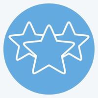 icono de tres estrellas. relacionado con el símbolo de las estrellas. estilo de ojos azules. diseño simple editable. ilustración sencilla. iconos vectoriales simples vector