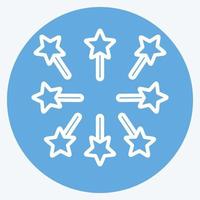 fuegos artificiales de icono. relacionado con el símbolo de las estrellas. estilo de ojos azules. diseño simple editable. ilustración sencilla. iconos vectoriales simples vector