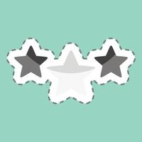 Sticker line cut 3 Stars. related to Stars symbol. simple design editable. simple illustration. simple vector icons
