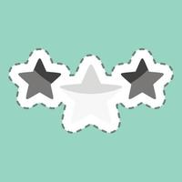 pegatina línea cortada 3 estrellas. relacionado con el símbolo de las estrellas. diseño simple editable. ilustración sencilla. iconos vectoriales simples vector