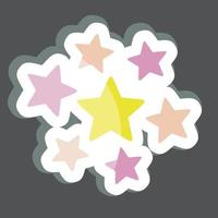pegatina estrellas alrededor. relacionado con el símbolo de las estrellas. diseño simple editable. ilustración sencilla. iconos vectoriales simples vector