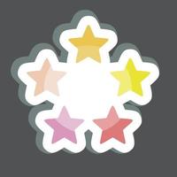 pegatina cinco estrellas. relacionado con el símbolo de las estrellas. diseño simple editable. ilustración sencilla. iconos vectoriales simples vector