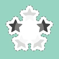 línea de pegatina cortada cinco estrellas. relacionado con el símbolo de las estrellas. diseño simple editable. ilustración sencilla. iconos vectoriales simples vector