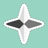 Sticker line cut Four Point Stars. related to Stars symbol. simple design editable. simple illustration. simple vector icons